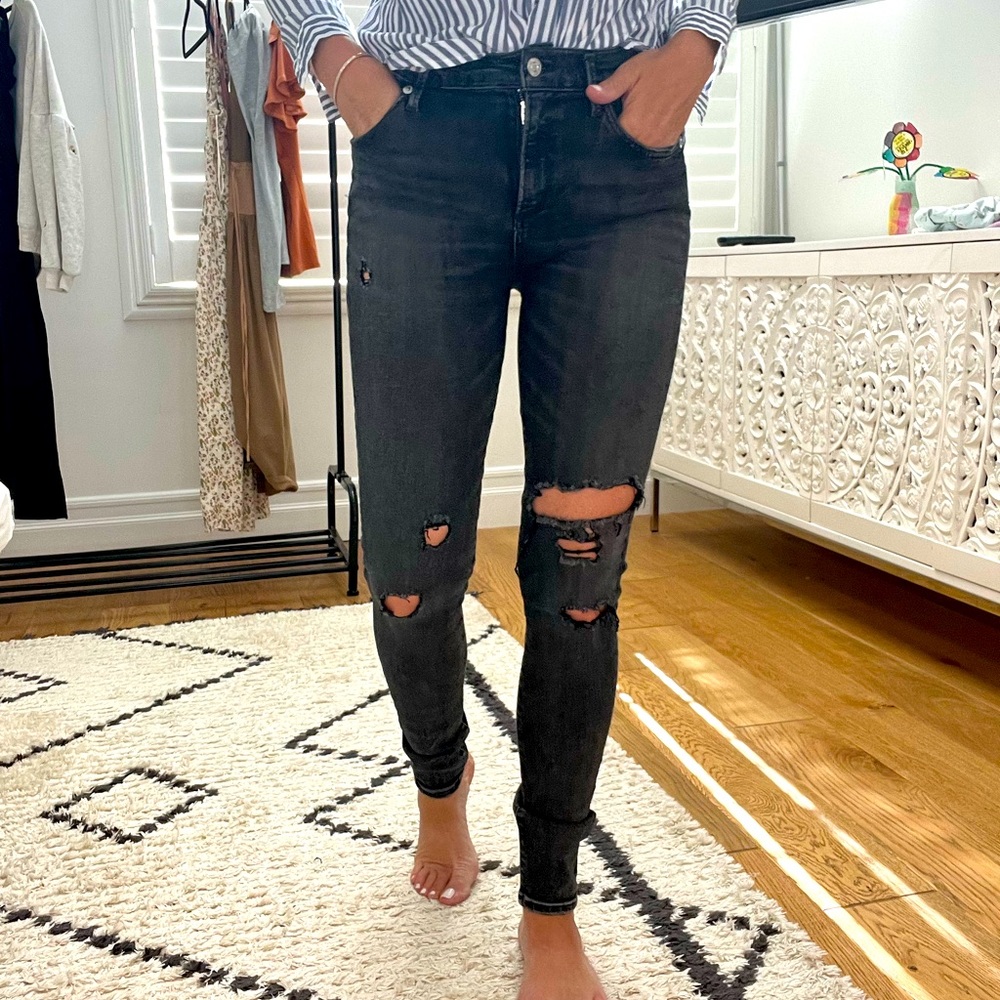 Agolde high rise slim ripped jeans